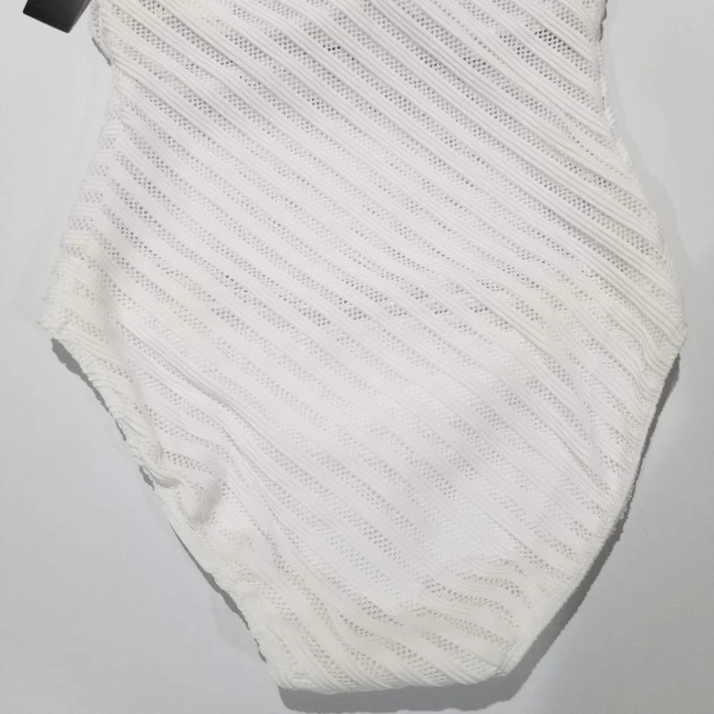 Lauren Ralph Lauren Ottoman Mesh One Shoulder One-Piece Size 14 - Picture 9 of 14